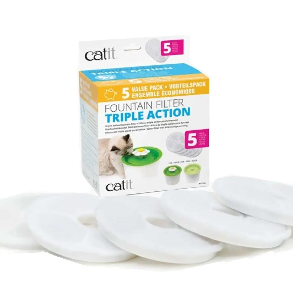 Repuesto Filtro Fuente Flor LED 5 unidades - Catit
