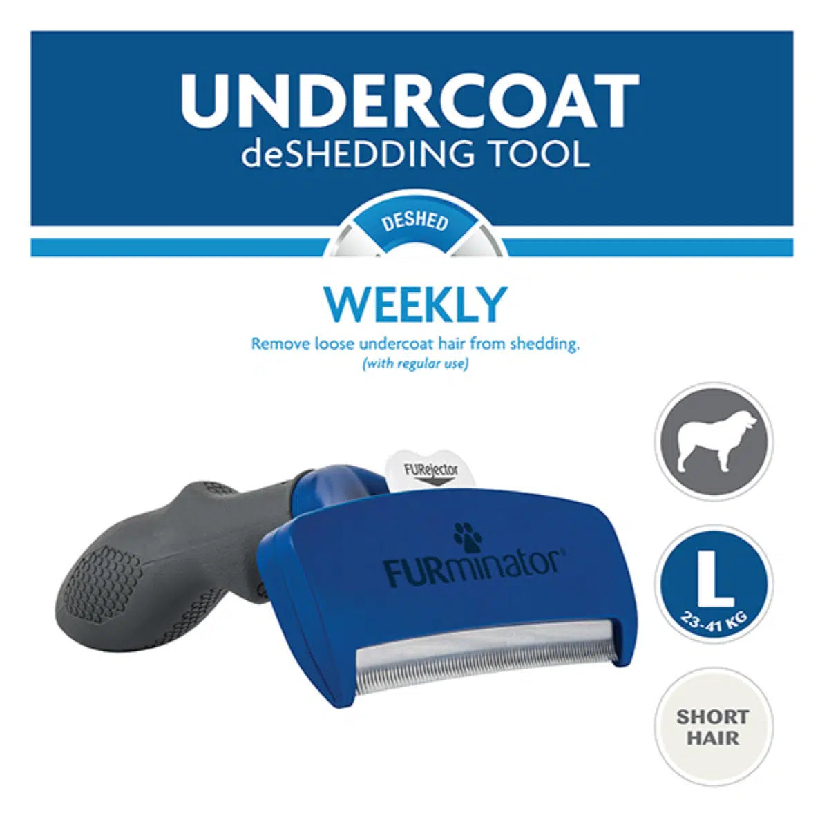 Cepillo Furminator Large Pelo Corto para Perros - Furminator