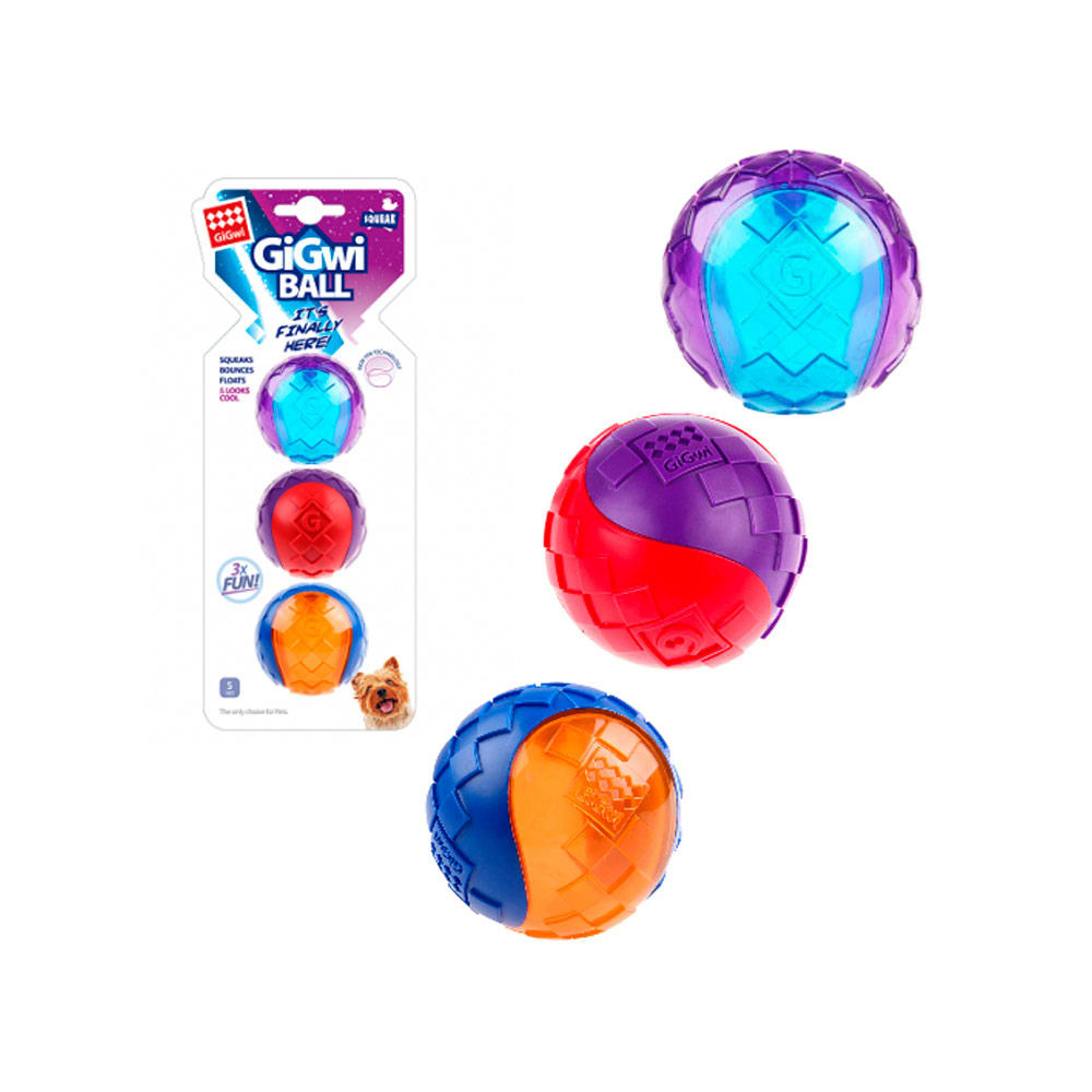Pack Pelota 'Squeaker' Small 3 unidades - Gigwi