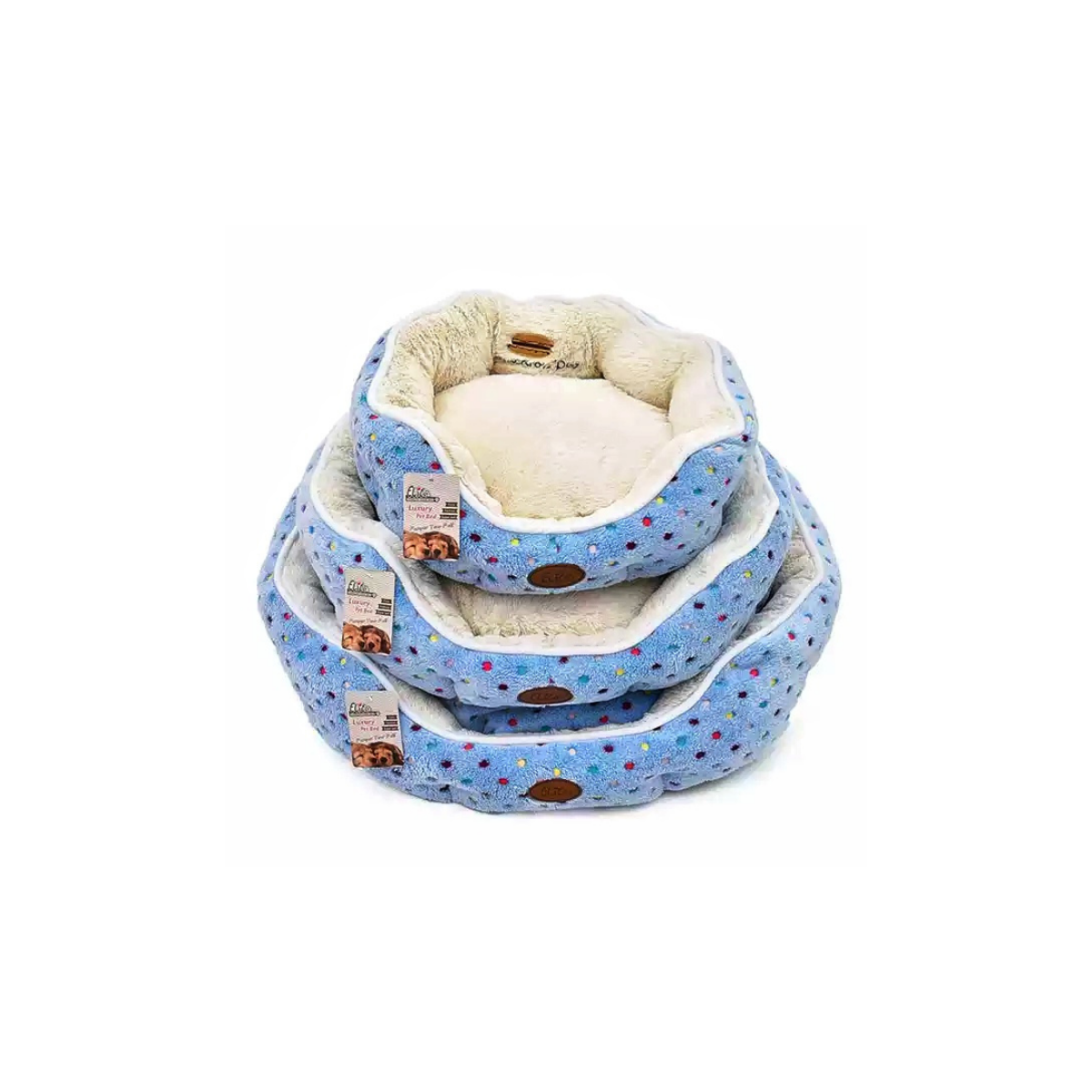 Cama Puntos Celeste Mediana - VFP