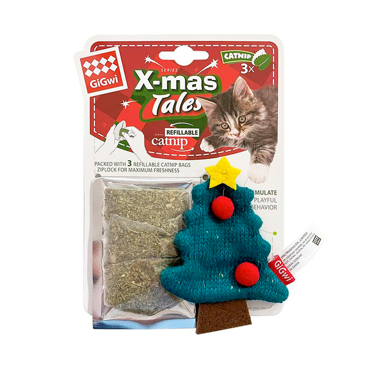 Juguete Navideño Arbol Catnip para Gato Gigwi