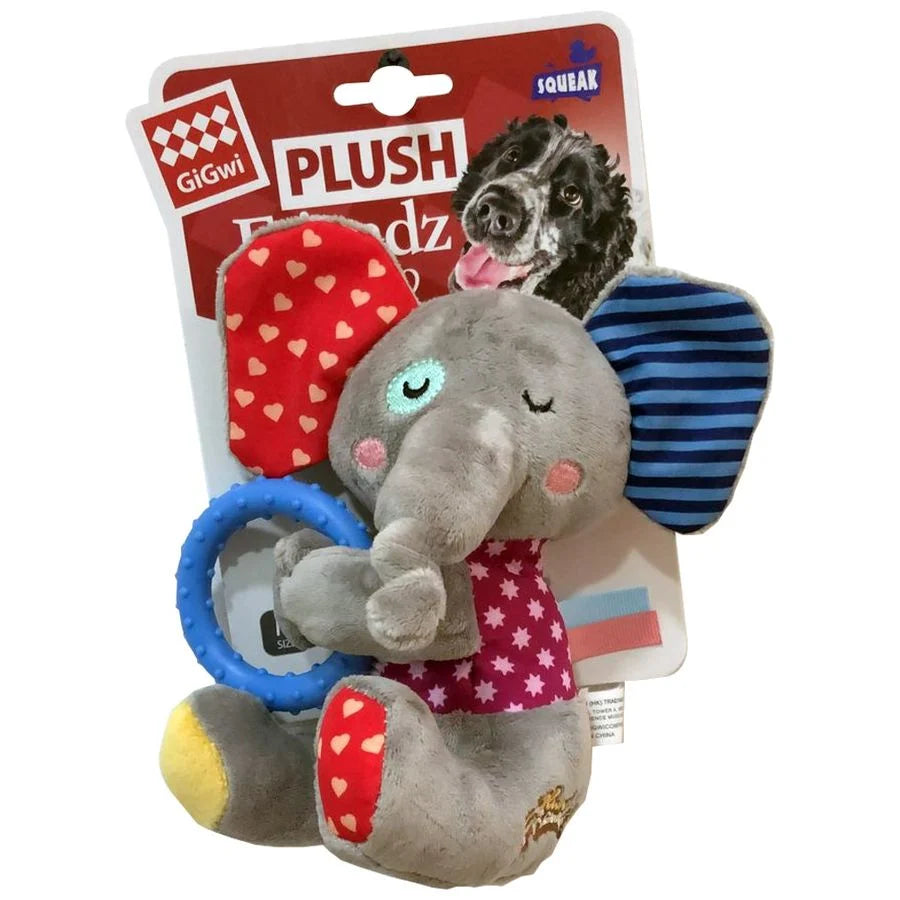Juguete Elefante con Anillo Plush Friendz Gigwi para Perros