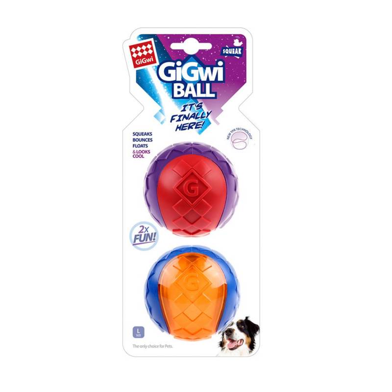 Pack Pelota 'Squeaker' Large 2 unidades - Gigwi
