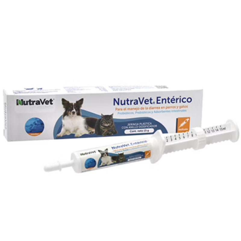 NutraVet Entérico – Suplemento Probiótico y Adsorbente para Perros y Gatos (15 g)