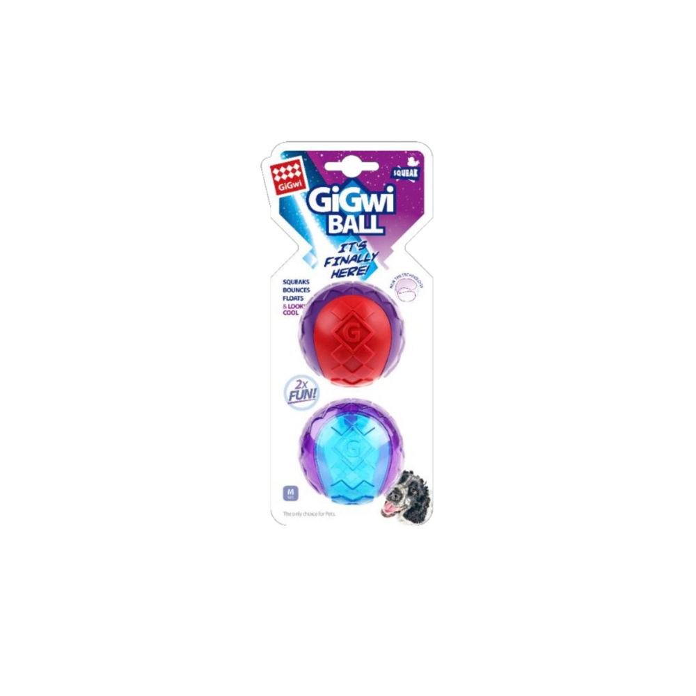 Pack Pelota 'Squeaker' Medium 2 unidades - Gigwi