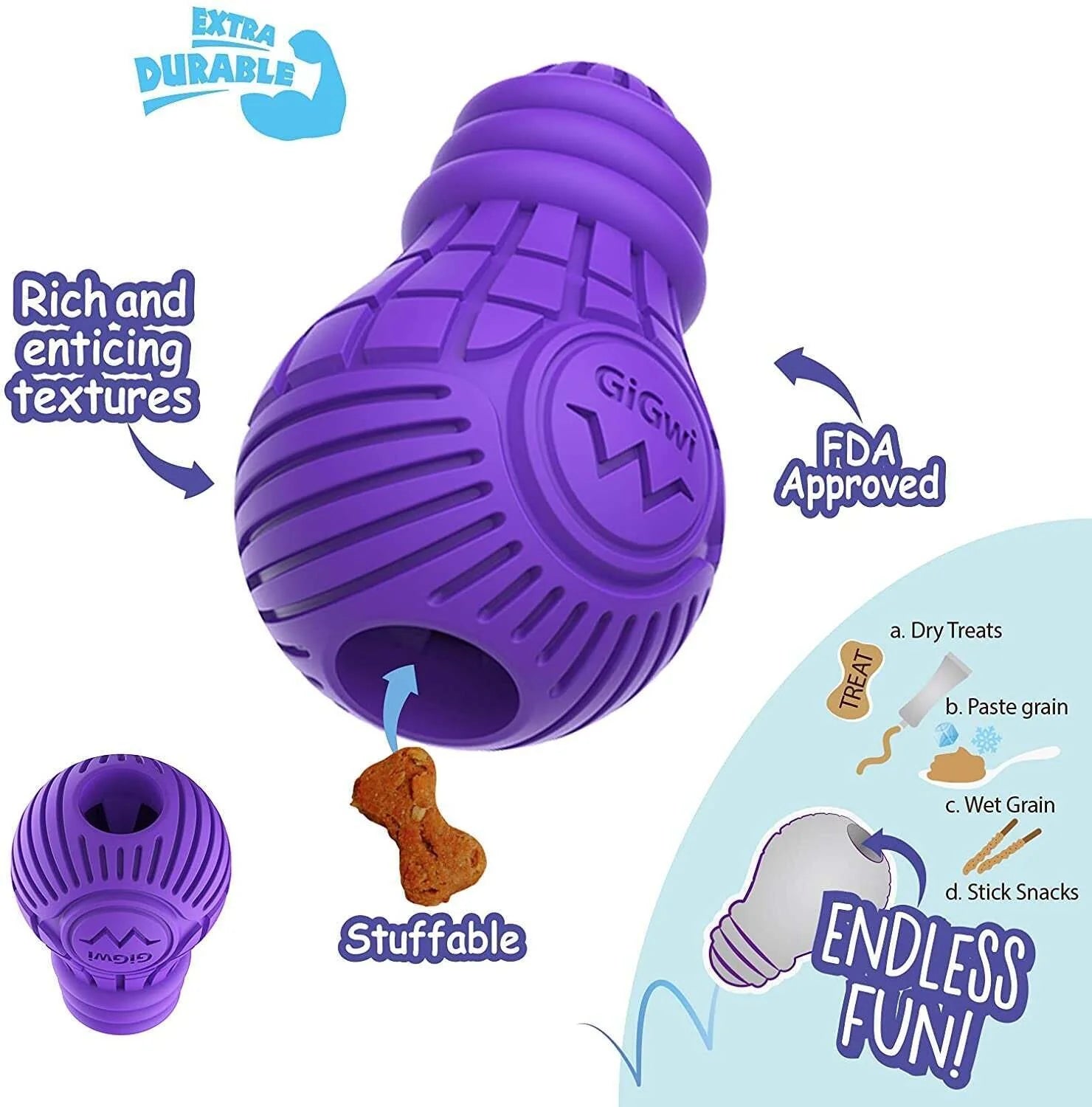 Juguete Gigwi Bulb Rubber Large para Perros