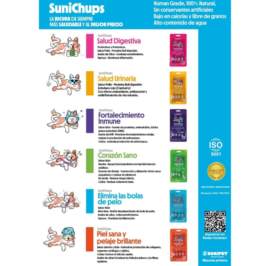 Snack SuniChups Cuidado Cardiaco para Gatos - Sunipet